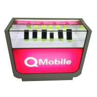 Beautiful custom design mobile phone shop glass and wooden mobile phone display counter display stand with led strip